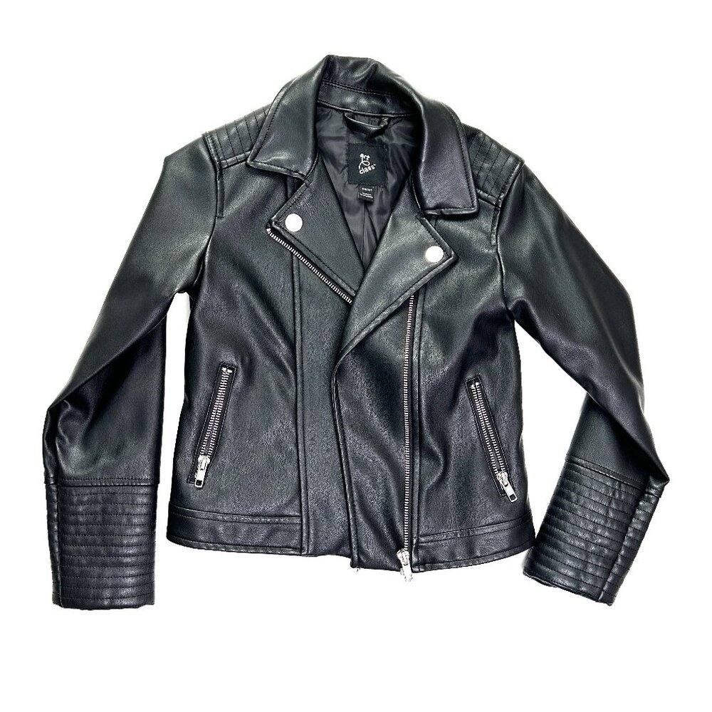 Target Art & class Girls Black Faux Leather Jacket - Girls Size 6 6X